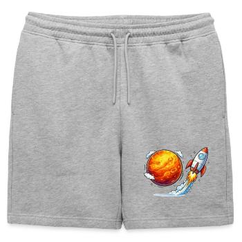 Rocket Planet Space Travel - Mens' Premium Organic Sweatshorts - heather grey - Front - AI Model Male 178 light (178cm)