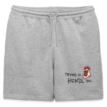 J’essaie de comprendre ça – Jeu de mots drôle sur le poulet - Short de survêtement homme premium - gris chiné - Devant - AI Model Male 178 light (178cm)