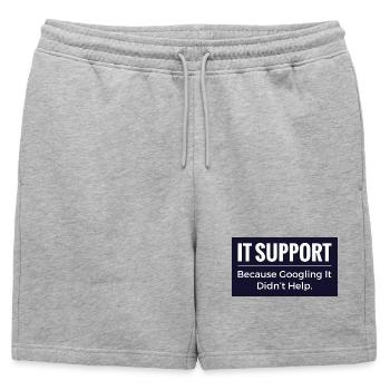 T-shirt support informatique – Humour drôle de bureau technique - Short de survêtement homme premium - gris chiné - Devant - AI Model Male 178 light (178cm)