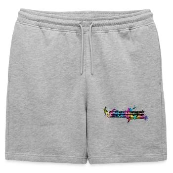 Notes colorées Musique aquarelle - Short de survêtement homme premium - gris chiné - Devant - AI Model Male 178 light (178cm)