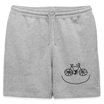 Cadeau de la roue sourire de vélo riant - Short de survêtement homme premium - gris chiné - Devant - AI Model Male 178 light (178cm)