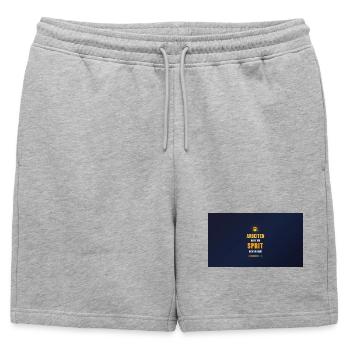 Travaillez pour ne pas tomber en panne de carburant - Short de survêtement homme premium - gris chiné - Devant - AI Model Male 178 light (178cm)