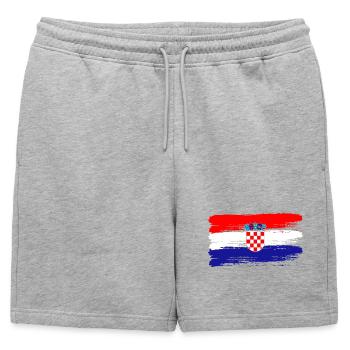 Héritage sportif des amateurs croates de football drapeau - Short de survêtement homme premium - gris chiné - Devant - AI Model Male 178 light (178cm)