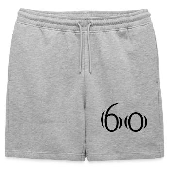 60. 60 ANS. 60e ANNIVERSAIRE. ANNIVERSAIRE 60 ANS. - Short de survêtement homme premium - gris chiné - Devant - AI Model Male 178 light (178cm)