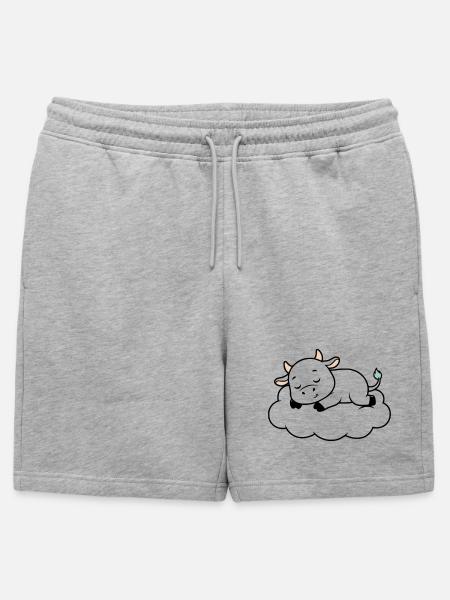 Sleeping Cow Cloud Dream Baby - Mens' Premium Organic Sweatshorts - heather grey