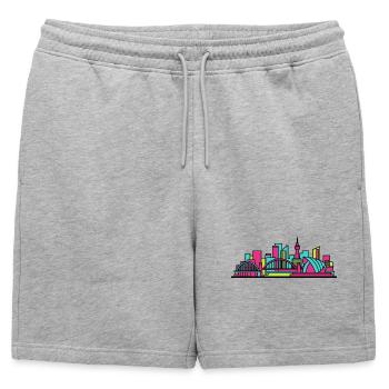 Skyline de la ville de Newcastle Tyne Bridge Art moderne - Short de survêtement homme premium - gris chiné - Devant - AI Model Male 178 light (178cm)