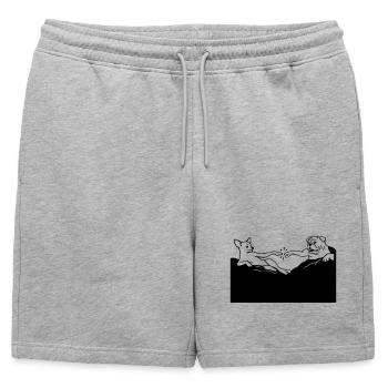 La création des chiens Michel-Ange - Short de survêtement homme premium - gris chiné - Devant - AI Model Male 178 light (178cm)