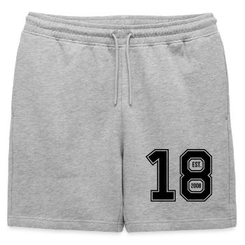 DIX-HUIT - ESTIMÉ EN 2008 - Short de survêtement homme premium - gris chiné - Devant - AI Model Male 178 light (178cm)