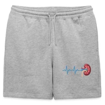 Kidney Rhythm Graph - Mens' Premium Organic Sweatshorts - heather grey - Front - AI Model Male 178 light (178cm)