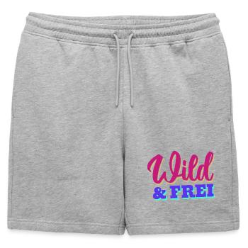 Sauvage et libre - Short de survêtement homme premium - gris chiné - Devant - AI Model Male 178 light (178cm)