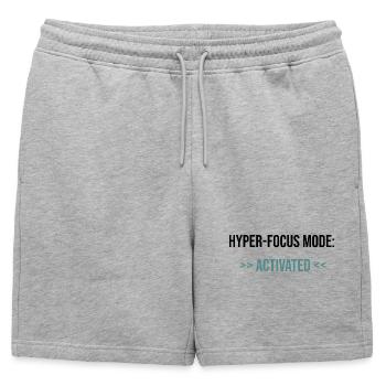 Hyper-Focus Mode: Activated - Statement - Mens' Premium Organic Sweatshorts - heather grey - Front - AI Model Male 178 light (178cm)