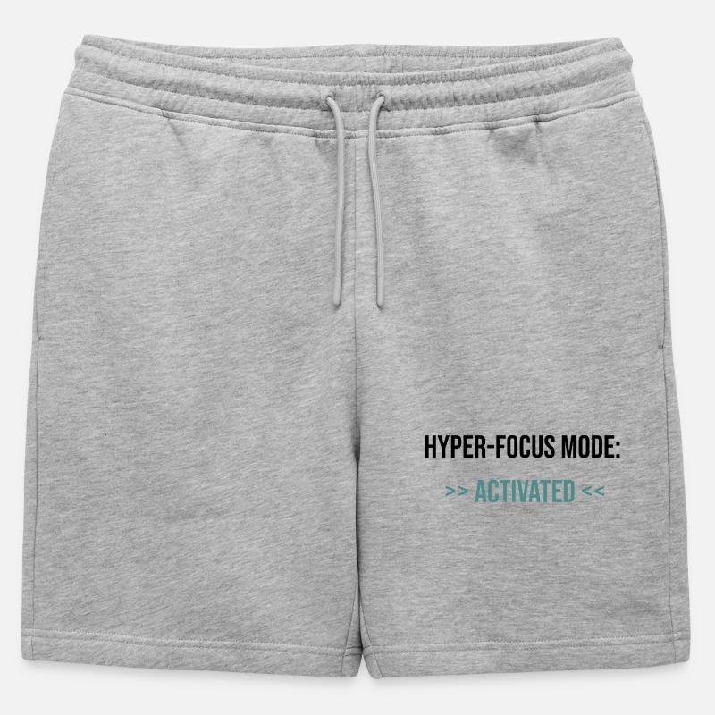 Mode Hyper-Focus : Activé - Déclaration - Short de survêtement homme premium - gris chiné
