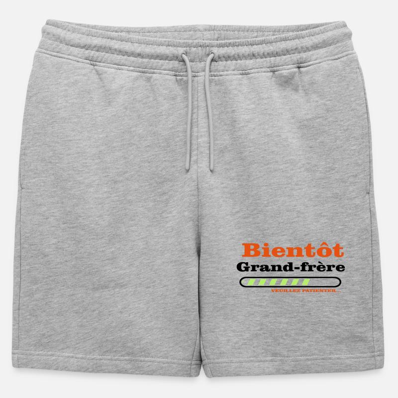 Bald ein großer Bruder - Männer Premium Organic Sweatshorts - Grau meliert