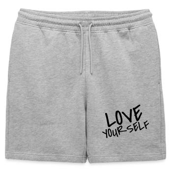 Love Your Self | Selflove Shirt - Mens' Premium Organic Sweatshorts - heather grey - Front - AI Model Male 178 light (178cm)