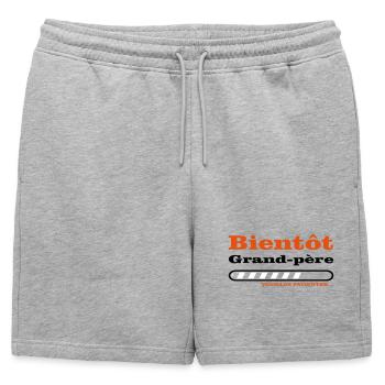 bientôt grand père  - Short de survêtement homme premium - gris chiné - Devant - AI Model Male 178 light (178cm)