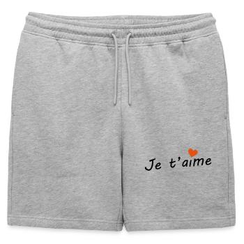 Je t'aime  - Short de survêtement homme premium - gris chiné - Devant - AI Model Male 178 light (178cm)