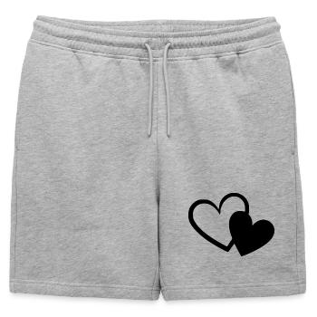 Saint-Valentin Cœur noir, St.valentin - Short de survêtement homme premium - gris chiné - Devant - AI Model Male 178 light (178cm)