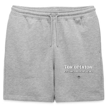 TON OPINION EST UNE PERTE DE TEMPS.  - Short de survêtement homme premium - gris chiné - Devant - AI Model Male 178 light (178cm)