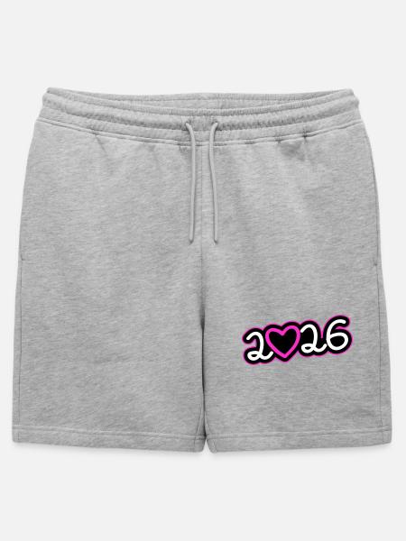 Cœur 2026 - Short de survêtement homme premium - gris chiné