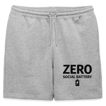 Introverti sans pile sociale - Short de survêtement homme premium - gris chiné - Devant - AI Model Male 178 light (178cm)