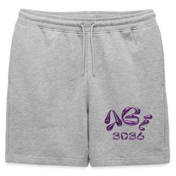 Nouveau Métal Brillant 2023 - Short de survêtement homme premium - gris chiné - Devant - AI Model Male 178 light (178cm)