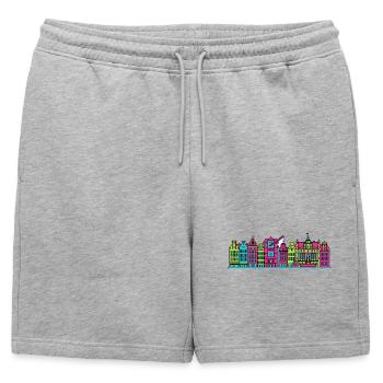 Art de la fontaine de Neptune de la Skyline de la ville de Gdansk - Short de survêtement homme premium - gris chiné - Devant - AI Model Male 178 light (178cm)