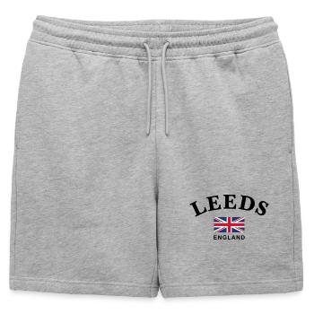 Leeds, Angleterre - Short de survêtement homme premium - gris chiné - Devant - AI Model Male 178 light (178cm)