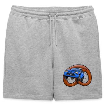Les bretzels à roulettes - Short de survêtement homme premium - gris chiné - Devant - AI Model Male 178 light (178cm)