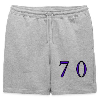 70. 70 ANS. 70e ANNIVERSAIRE. ANNIVERSAIRE 70 ANS. - Short de survêtement homme premium - gris chiné - Devant - AI Model Male 178 light (178cm)
