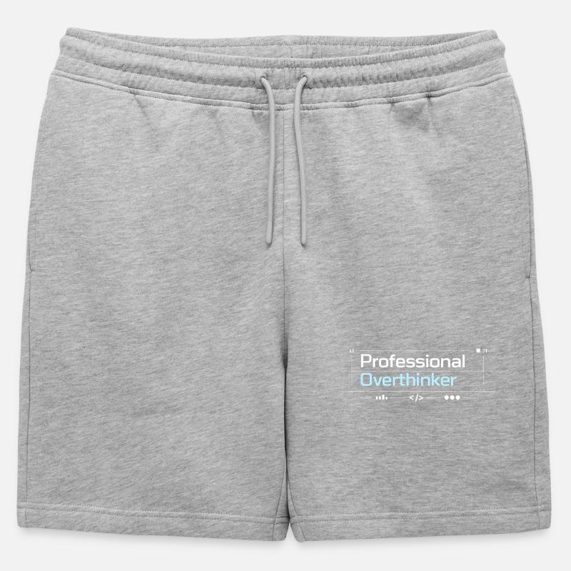 Professional OVERTHINKER tech - Männer Premium Organic Sweatshorts - Grau meliert