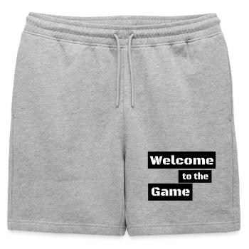 BIENVENUE DANS LE JEU – Déclaration minimale du joueur - Short de survêtement homme premium - gris chiné - Devant - AI Model Male 178 light (178cm)