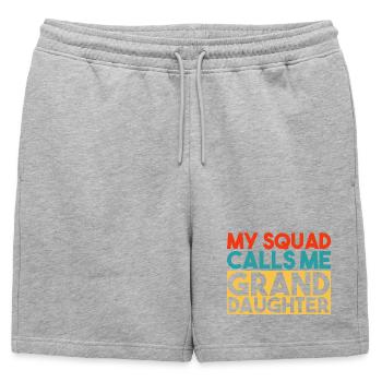 Mon escouade m’appelle petite-fille, famille drôle - Short de survêtement homme premium - gris chiné - Devant - AI Model Male 178 light (178cm)