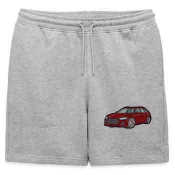 Silhouette de voiture de sport rouge - Short de survêtement homme premium - gris chiné - Devant - AI Model Male 178 light (178cm)