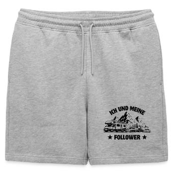 Me and my followers - Motorhome - Traffic jam - Mens' Premium Organic Sweatshorts - heather grey - Front - AI Model Male 178 light (178cm)