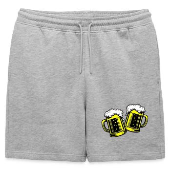 Toast de bière verre - Short de survêtement homme premium - gris chiné - Devant - AI Model Male 178 light (178cm)