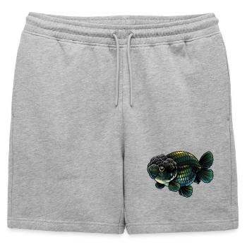 Grade Big Wen Reine Lion Noir Bleu QG Ranchu - Short de survêtement homme premium - gris chiné - Devant - AI Model Male 178 light (178cm)