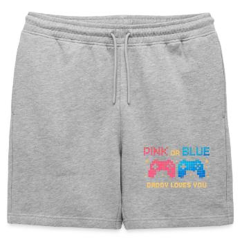 Contrôleur de pixels rose ou bleu - Short de survêtement homme premium - gris chiné - Devant - AI Model Male 178 light (178cm)