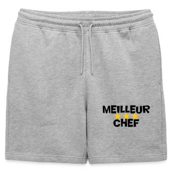 meilleur chef - Short de survêtement homme premium - gris chiné - Devant - AI Model Male 178 light (178cm)