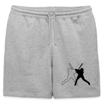 Base-ball - Short de survêtement homme premium - gris chiné - Devant - AI Model Male 178 light (178cm)