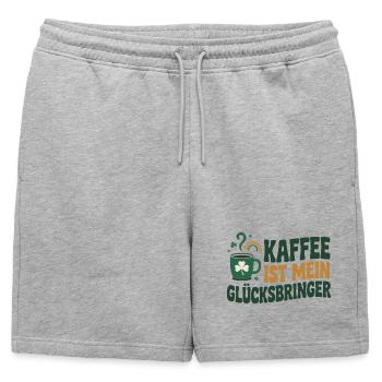 Coffee is my lucky charm - Mens' Premium Organic Sweatshorts - heather grey - Front - AI Model Male 178 light (178cm)