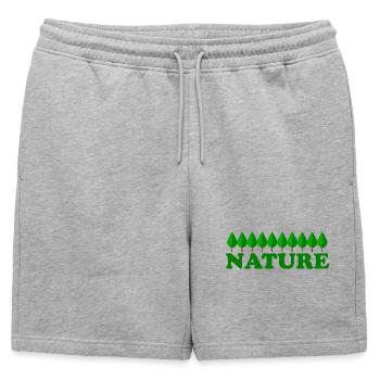 Nature - Short de survêtement homme premium - gris chiné - Devant - AI Model Male 178 light (178cm)