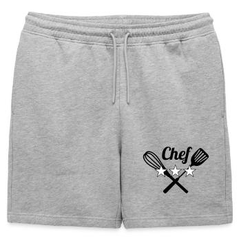 Chef - Cuisine - Cuisinier - Short de survêtement homme premium - gris chiné - Devant - AI Model Male 178 light (178cm)