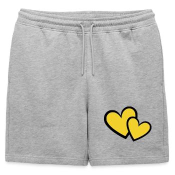Cœur jaune cadeau de rassemblement de cœurs jaunes - Short de survêtement homme premium - gris chiné - Devant - AI Model Male 178 light (178cm)