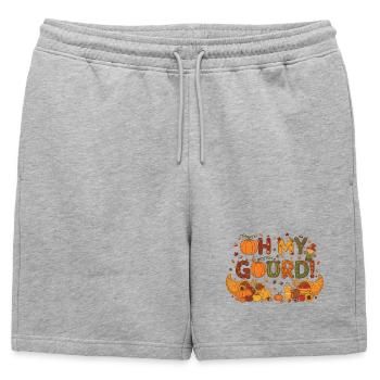 Oh mon gourde ! Drôle de design autommental de citrouille - Short de survêtement homme premium - gris chiné - Devant - AI Model Male 178 light (178cm)
