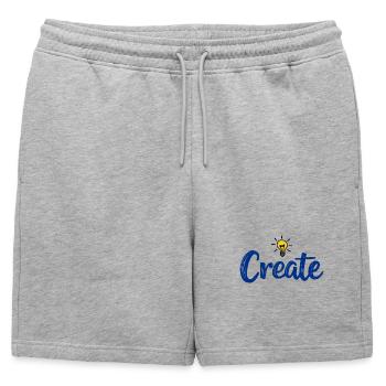 Créez des lettres avec une ampoule lumineuse - Short de survêtement homme premium - gris chiné - Devant - AI Model Male 178 light (178cm)