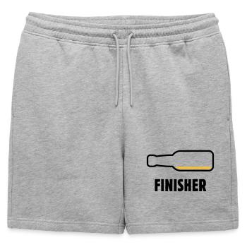 Finisher (bière / bière / buveur de bière / mauvais goût 2C) - Short de survêtement homme premium - gris chiné - Devant - AI Model Male 178 light (178cm)