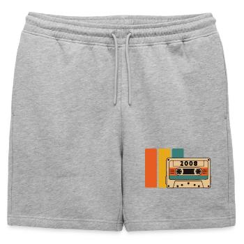 2008 anniversaire 2008 né en 2008 anniversaire - Short de survêtement homme premium - gris chiné - Devant - AI Model Male 178 light (178cm)