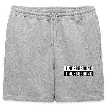 Double police d’arrière-plan - Short de survêtement homme premium - gris chiné - Devant - AI Model Male 178 light (178cm)