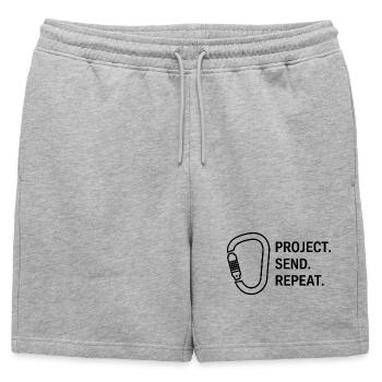 Le Cycle de l’Alpiniste - Short de survêtement homme premium - gris chiné - Devant - AI Model Male 178 light (178cm)