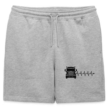 Cœur de Camion - Short de survêtement homme premium - gris chiné - Devant - AI Model Male 178 light (178cm)